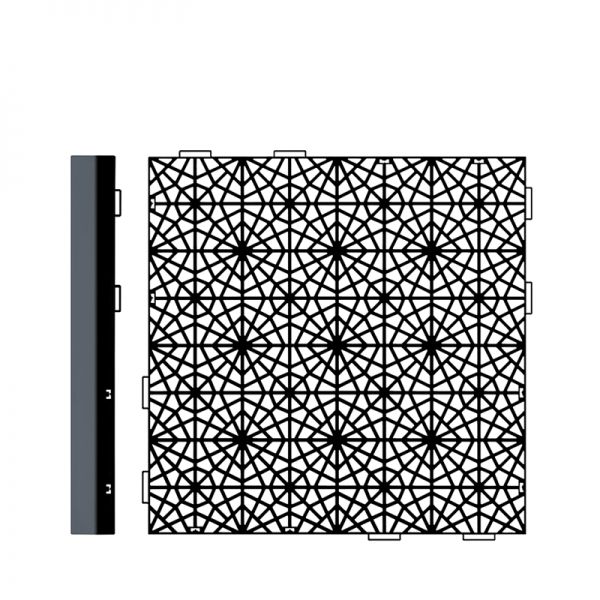 Plastové záhradné dlaždice (32 ks) IAK401 39,7x39,7 cm - čierna