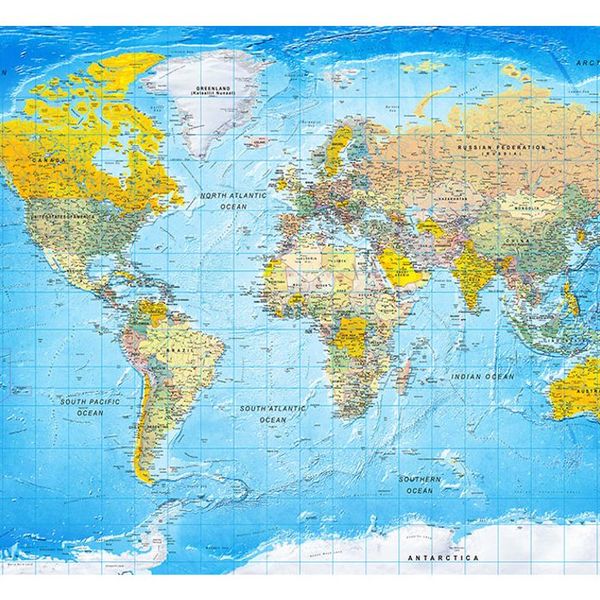 Samolepiaca tapeta klasická mapa sveta - World Classic Map - 392x280