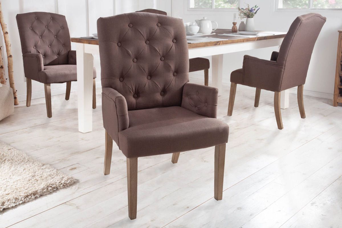 LuxD 23780 Dizajnová stolička s podrúčkami Queen hnedá