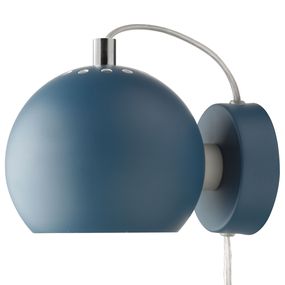 FRANDSEN - Nástenná lampa Ball,, matná petrolejová modrá