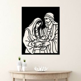 Drevený obraz - Svätá rodina