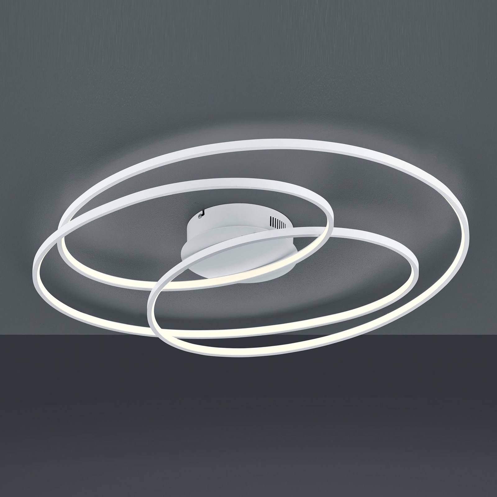 Trio Lighting Stropné LED svietidlo Gale, 80 cm, biele matné, Obývacia izba / jedáleň, kov, 50W, P: 80 cm, L: 65 cm, K: 14cm