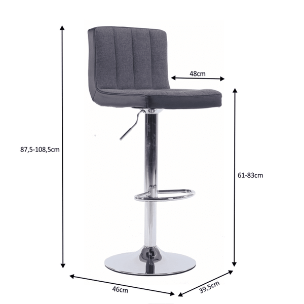 Kondela Barová stolička, sivá/čierna, HILDA 66831