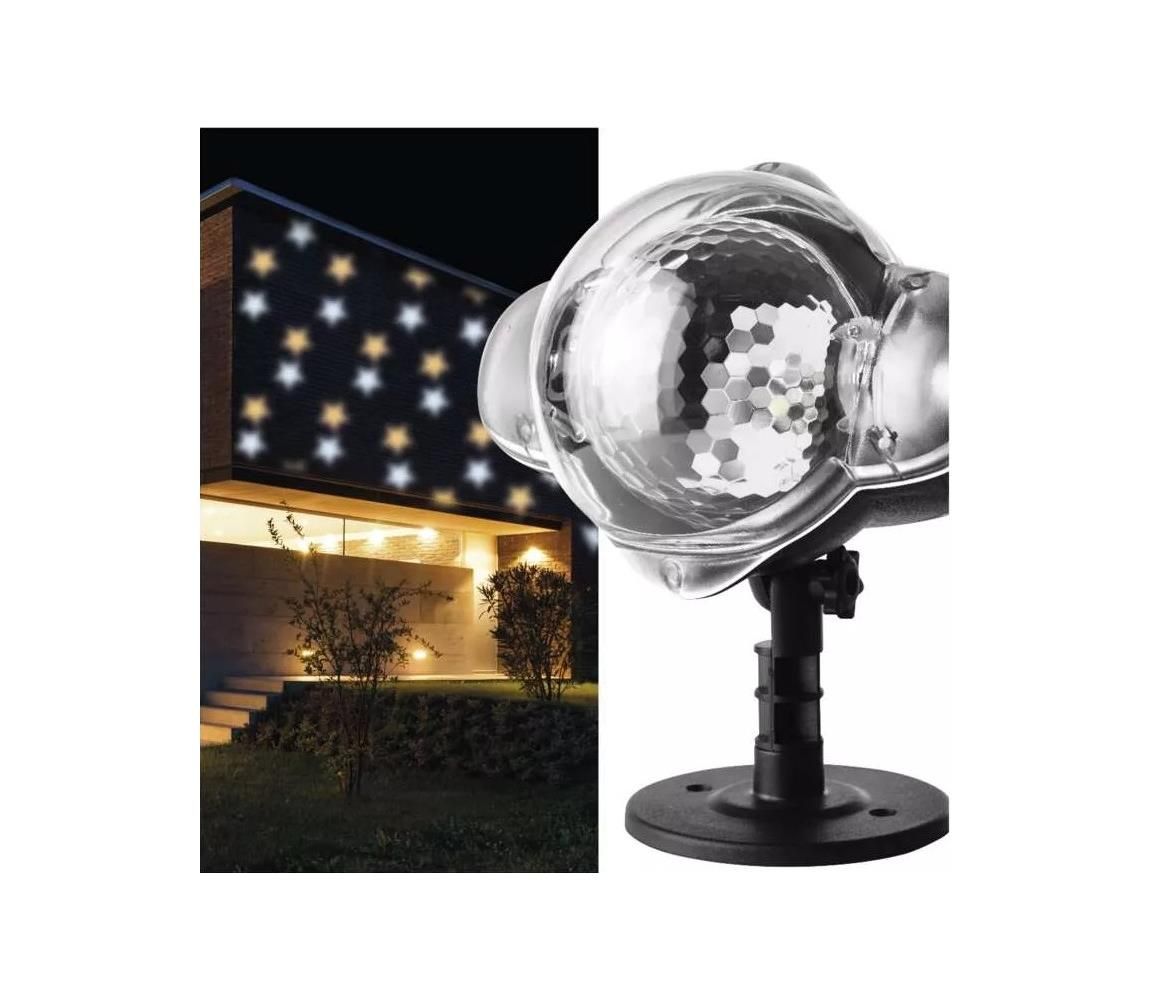 LED Vianočný vonkajší projektor LED/3,6W/230V IP44 teplá/studená biela