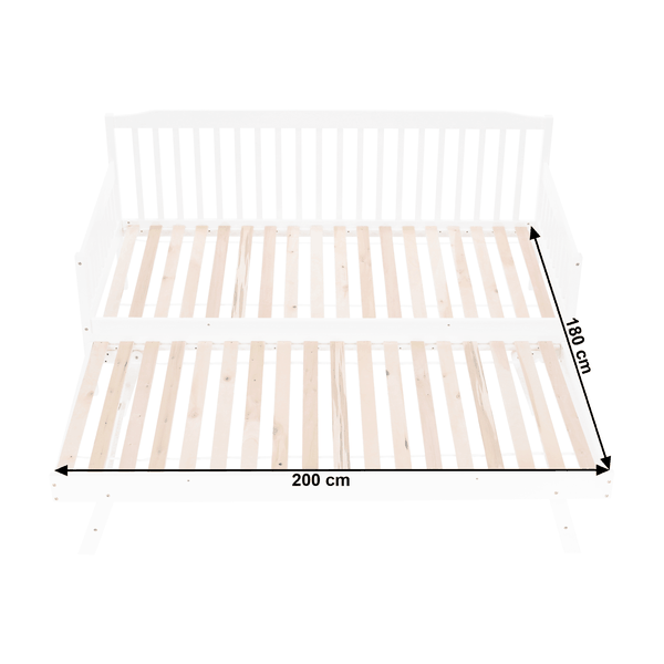 Detská rozkladacia posteľ s prístelkou, biela, masív, PEDREZA