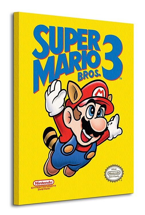 Super Mario Bros. 3 (NES Cover) - Obraz na płótnie WDC90680