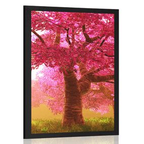 Plagát rozkvitnuté stromy čerešne - 40x60 black