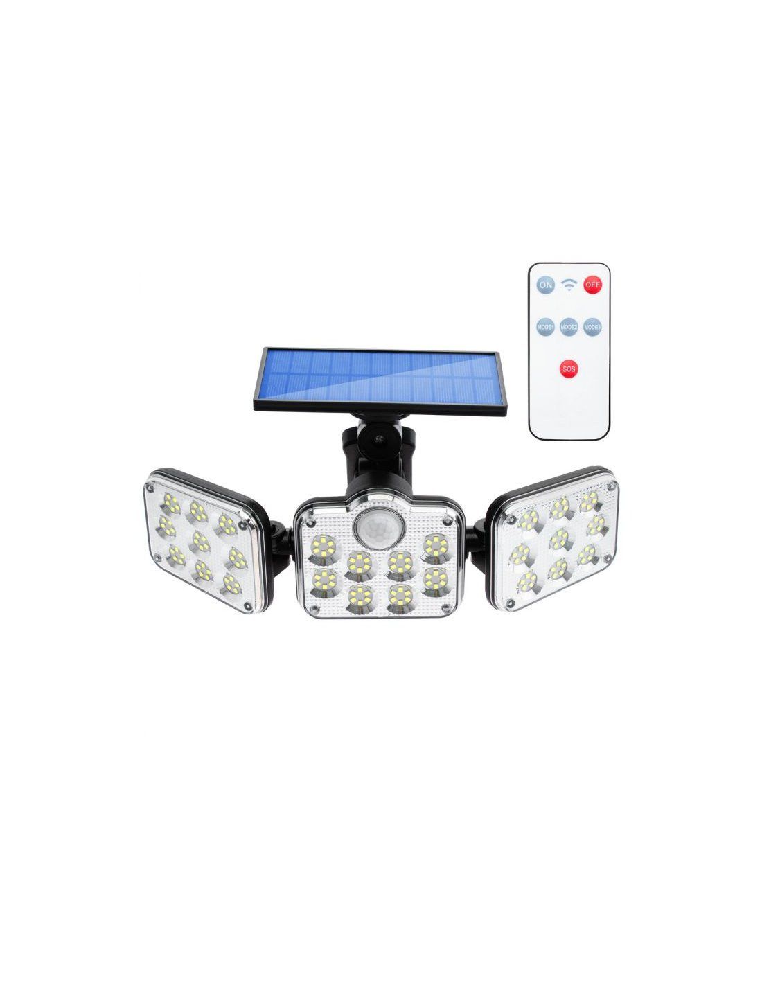 Solárny Svetlomet 138x LED pohybový senzor LED 10W 480lm + ovládač