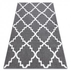 Kusový koberec SKETCH Danny sivý/biely trellis