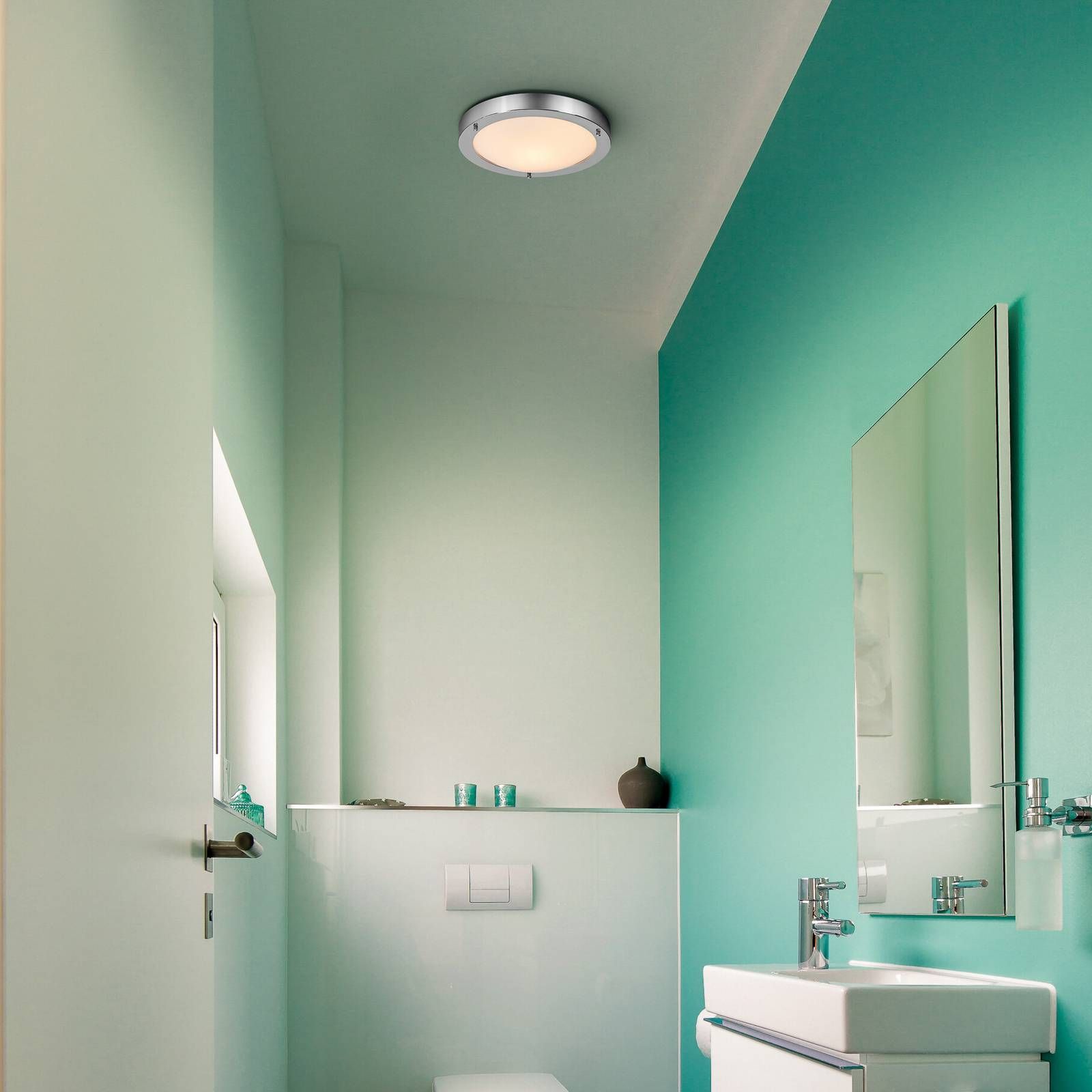LEDVANCE Bathroom Classic Round svetlo Ø31cm chróm, Kúpeľňa, oceľ, sklo, E27, 15W, K: 8cm