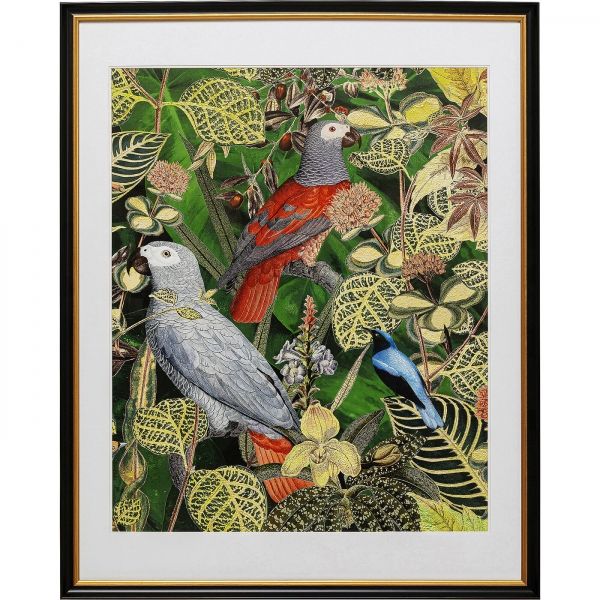KARE Design Zarámovaný obraz Birds in Jungle 80x100cm