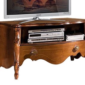 Estila Rustikálny luxusný TV stolík Pasiones z masívneho dreva s poličkou a zásuvkou 107cm