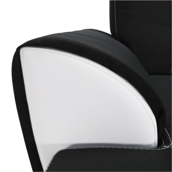 Rohová sedačka s rozkladom a úložným priestorom Maruti L - biela / čierna