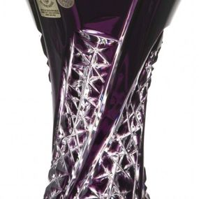 Krištáľová váza Fan, farba fialová, výška 155 mm