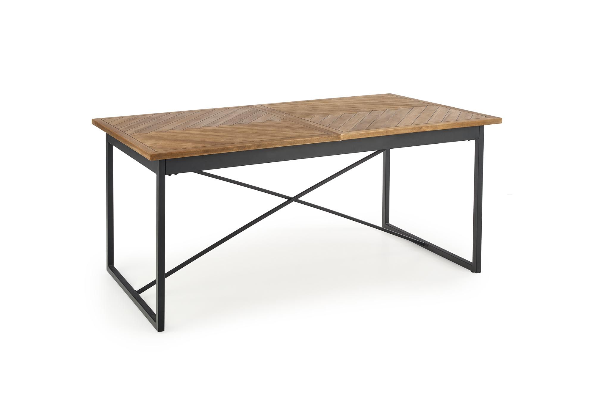 Halmar ALVARO stôl s rozkladom, doska - dub medový, noha - čierna