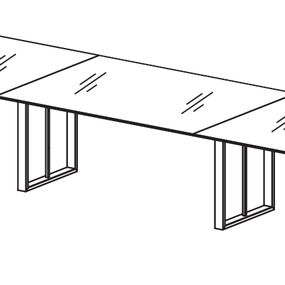 FREZZA - Rokovací stôl VELVET 420,480x120 cm - sklo
