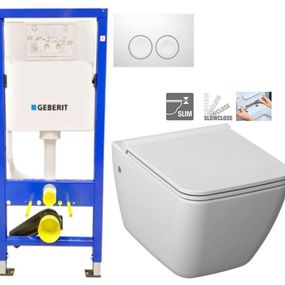 GEBERIT DuofixBasic s bielym tlačidlom DELTA21 + WC JIKA PURE + SEDADLO SLOWCLOSE duraplast 458.103.00.1 21BI PU2