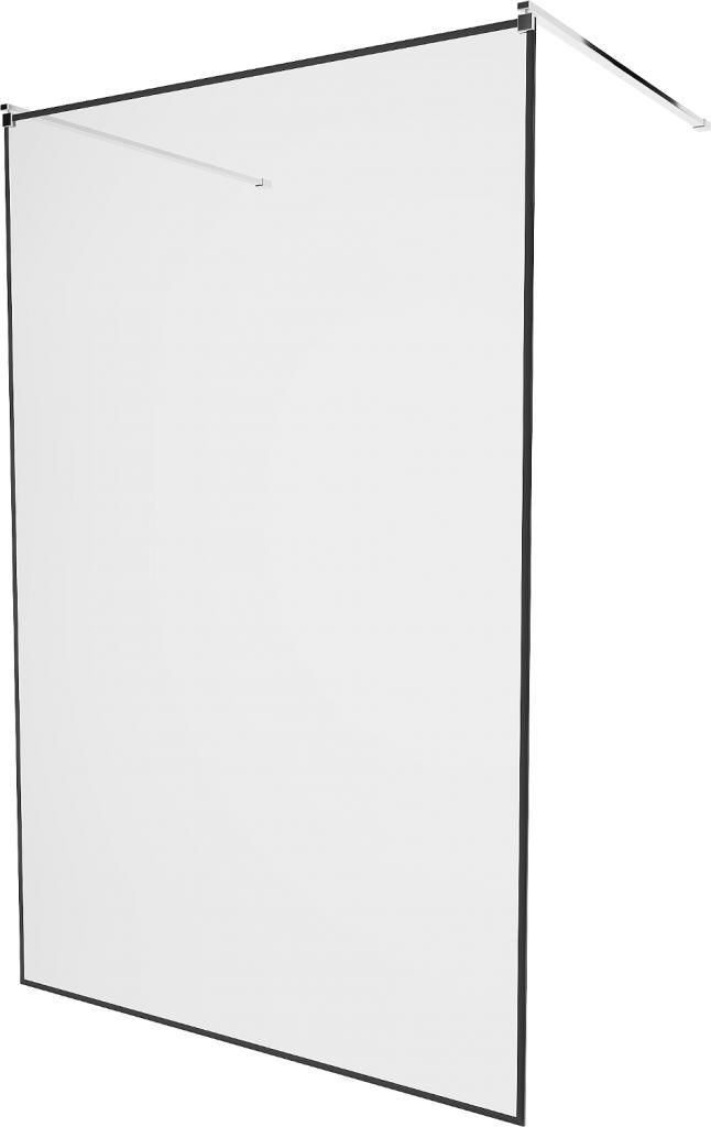 MEXEN/S - KIOTO samostatne stojaca sprchová zástena 130 x 200 cm, transparent/čierna vzor 8 mm, chróm 800-130-002-01-70