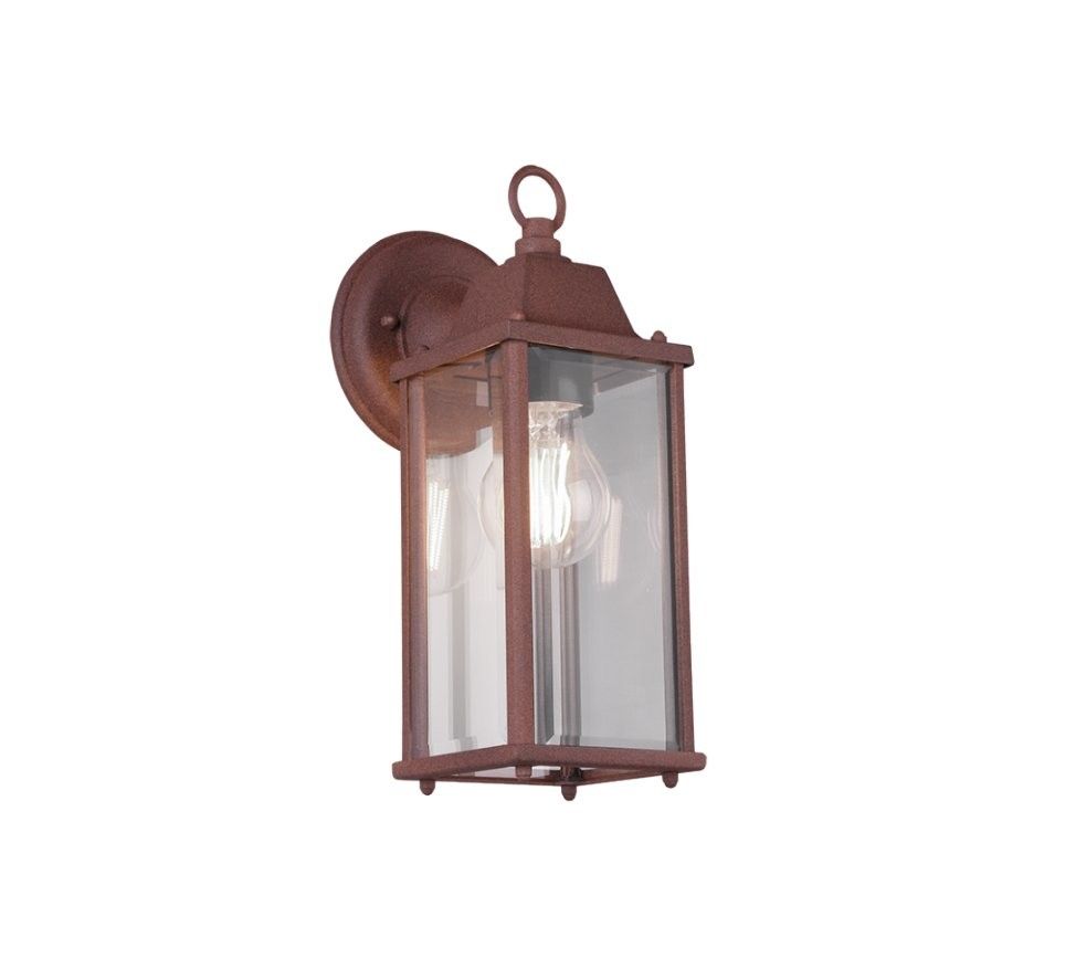 Trio 201960124 záhradná nástenná lampa Olona 1x20W | E27 | IP23 - hnedá patina