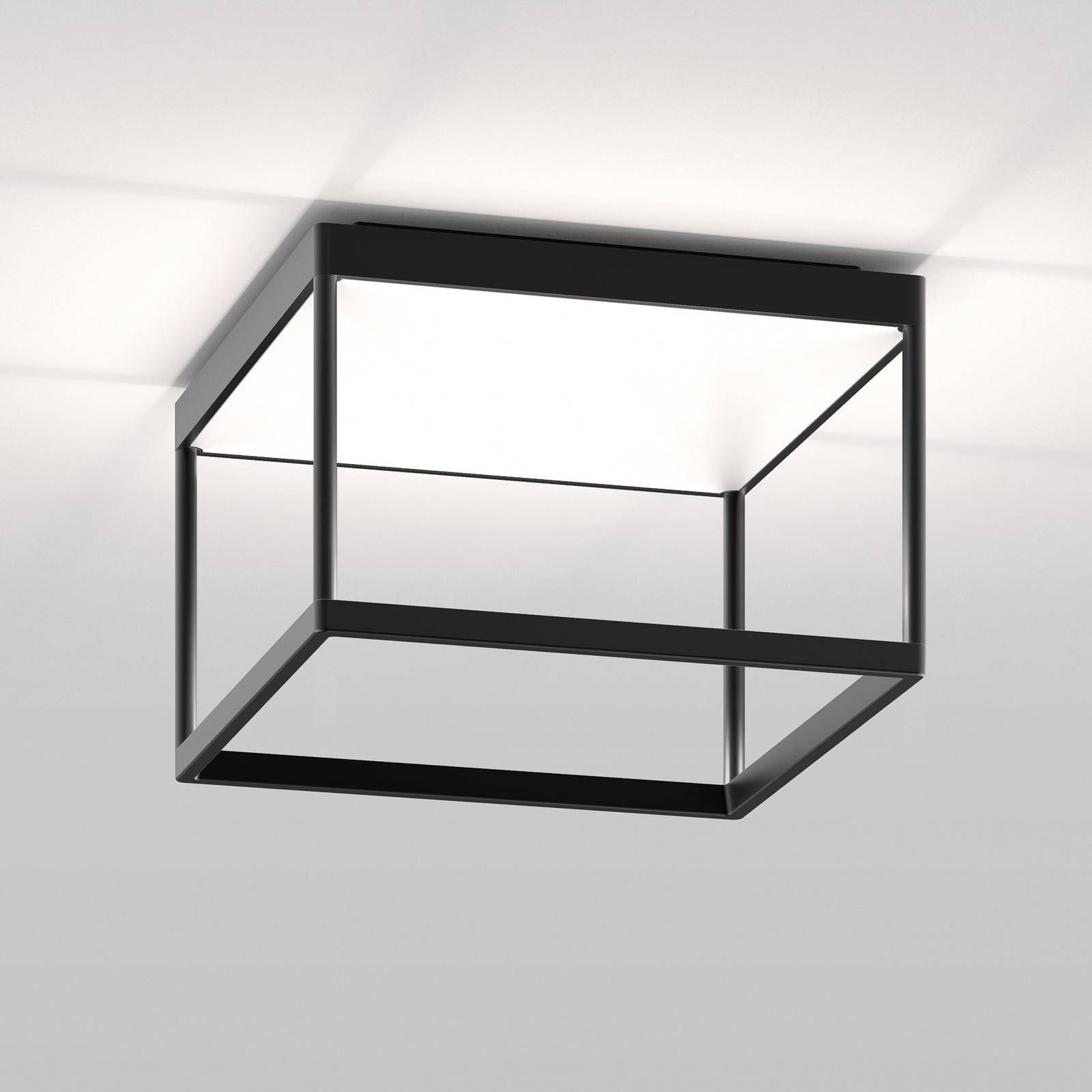 Serien Lighting serien.lighting Reflex 2 M 200 čierna/matná biela, Obývacia izba / jedáleň, hliník, sklo, plexisklo, 40W, P: 30 cm, L: 30 cm, K: 20cm