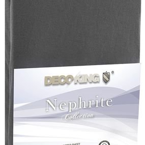 Bavlnené jersey prestieradlo s gumou DecoKing Nephrite sivé