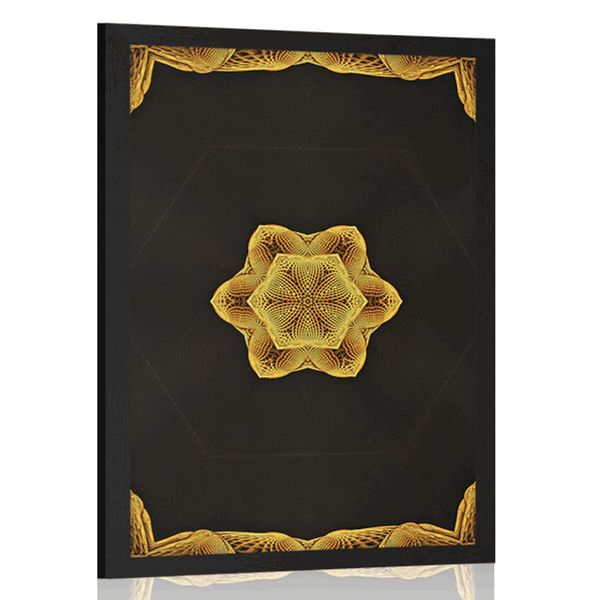 Plagát zaujímavá zlatá Mandala - 30x45 black