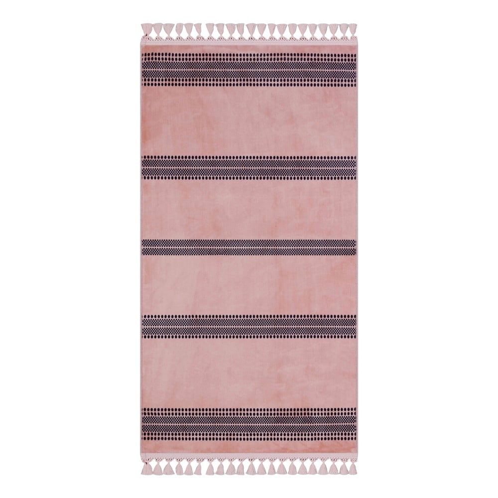 Ružový umývateľný koberec behúň 200x80 cm - Vitaus