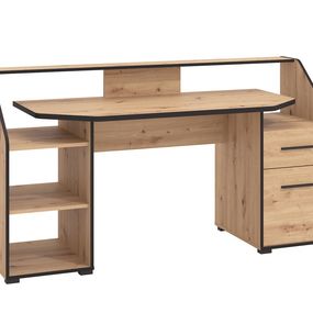 Kancelársky stôl walenby - dub artisan/čierna