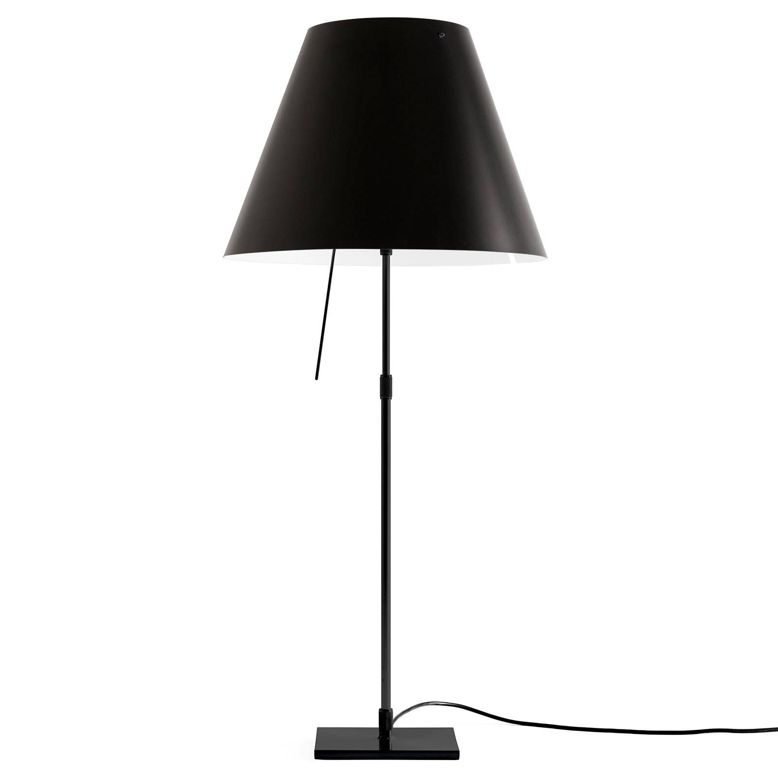 Luceplan Costanza stolná lampa D13 čierna/čierna, Obývacia izba / jedáleň, hliník, polykarbonát, E27, 140W, K: 110cm