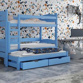 Detská poschodová posteľ 90 cm Celsa (modrá)