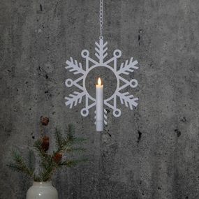 STAR TRADING Dekoračná LED lampa Flamme Snow, vosková sviečka, železo, vosk, 0.03W, L: 3 cm, K: 29cm