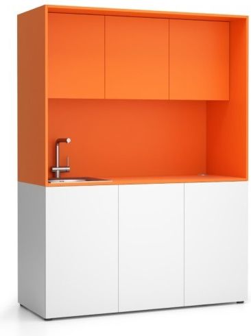 Kuchynka PLAN NIKA s drezom a batériou 1481 x 600 x 2000 mm oranžová ľavé