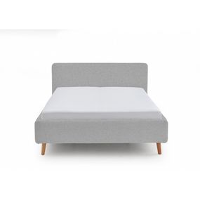 Sivá čalúnená dvojlôžková posteľ s úložným priestorom s roštom 160x200 cm Mattis - Meise Möbel
