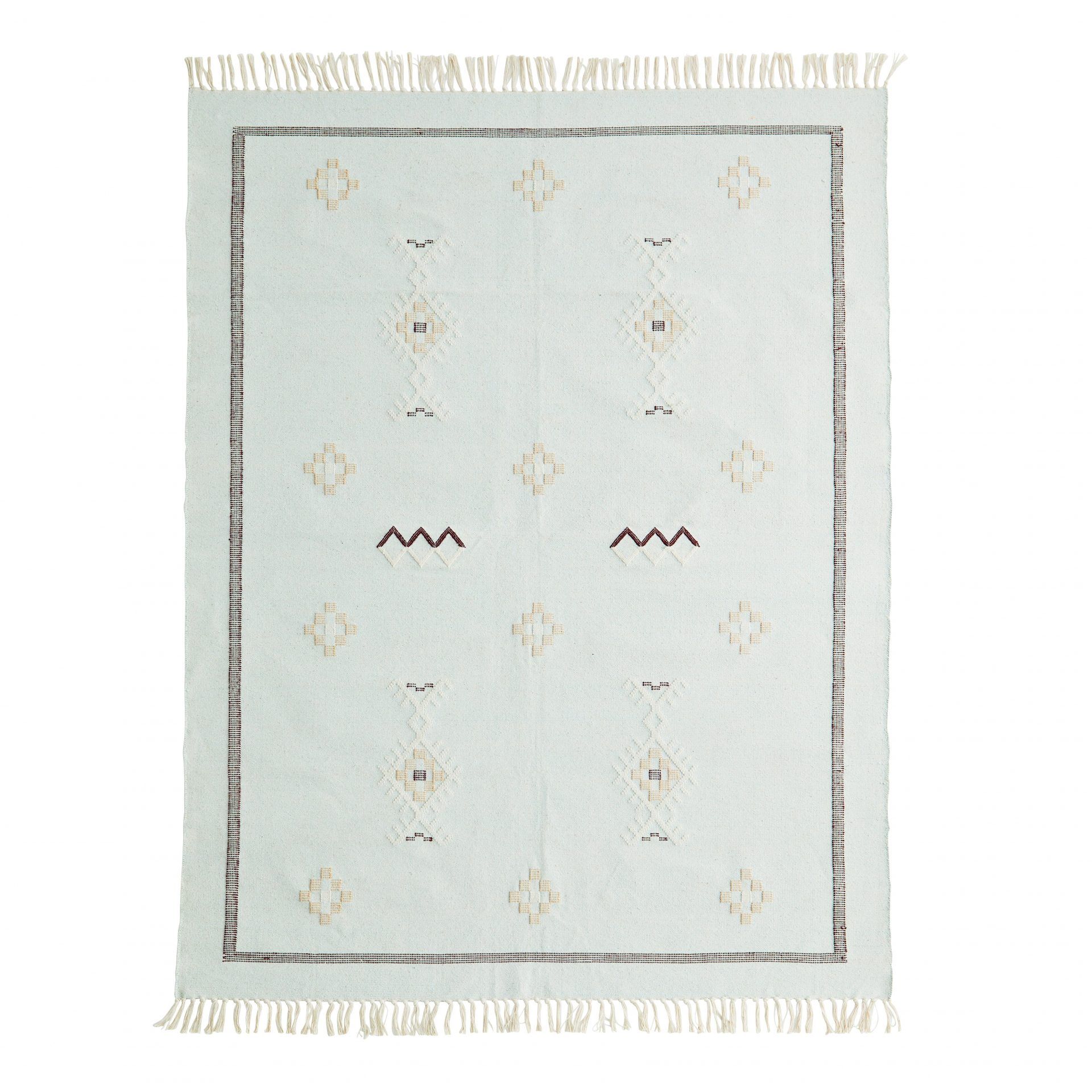 MADAM STOLTZ Bavlnený koberec Mint Off White 120 × 180 cm