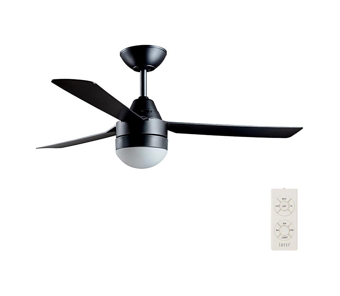 BAYSIDE 531018 - Stropný ventilátor MEGARA 2xE14/15W/230V čierna + DO