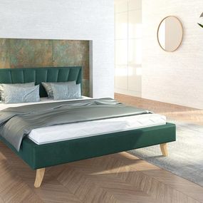 FDM Čalúnená manželská posteľ HEAVEN | 140 x 200 cm Farba: Zelená