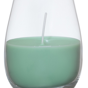Sviečka v skle mätovo zelená, 10 cm