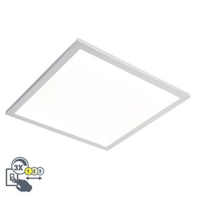 Štvorcové stropné svietidlo chróm 45 cm vrátane LED IP44 - ploché