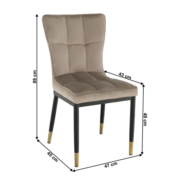 Jedálenská stolička Epona - béžová (Velvet) / čierna / zlatá