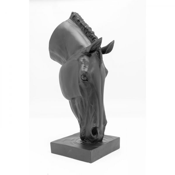 KARE Design Socha Busta Kůň - černá, 72cm
