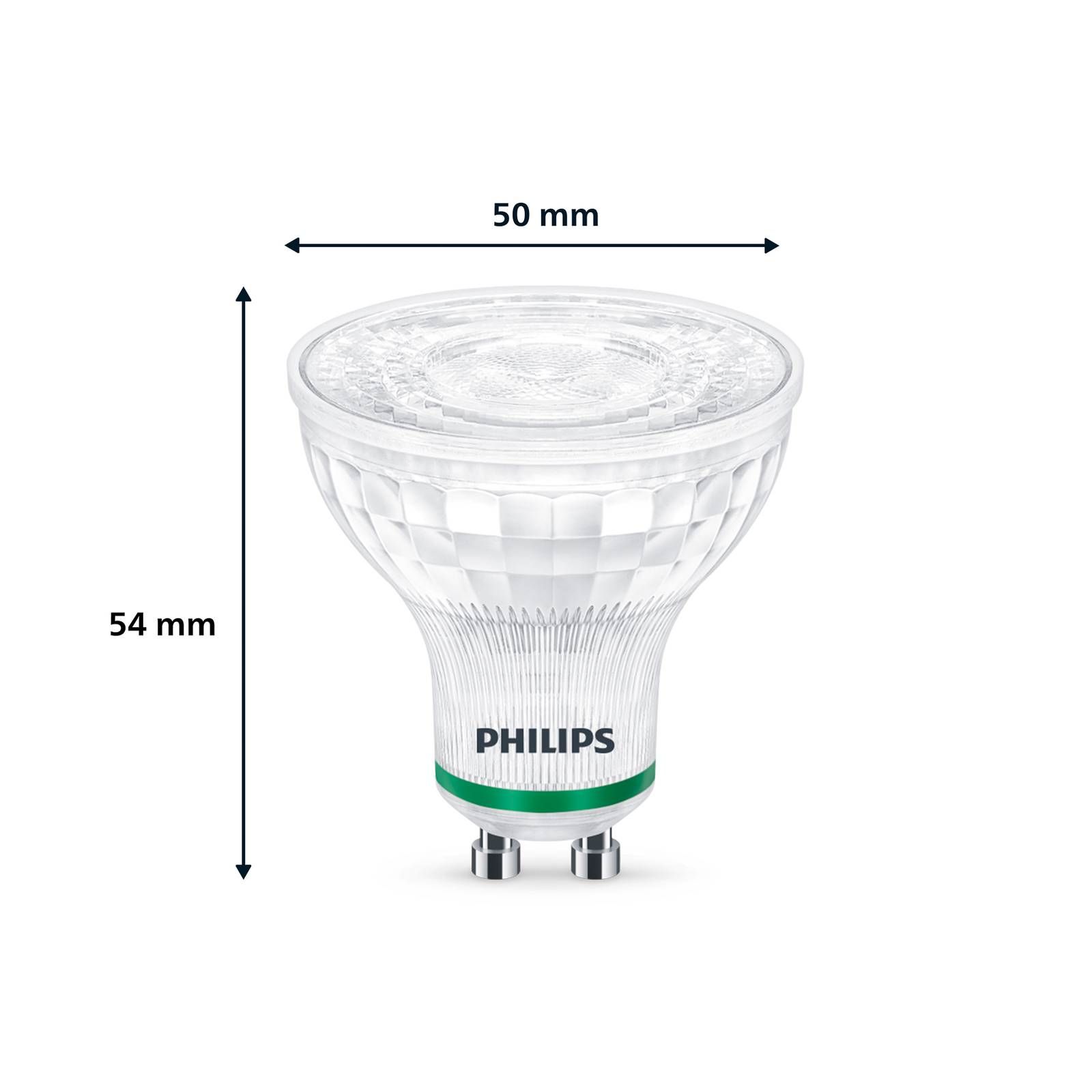 Philips LED reflektor GU10 2, 4W 380lm 36° 4 000K, plast, GU10, 2.4W, Energialuokka: B, P: 5.4 cm