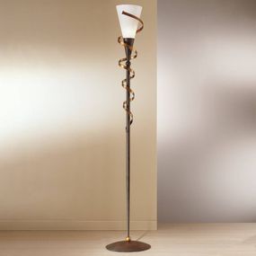Kögl Stojaca lampa BONITO so zlatou špirálou, Obývacia izba / jedáleň, kov, sklo scavo, E27, 150W, K: 180cm