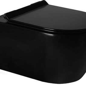 MEXEN/S - Carmen Závesná WC misa vrátane sedátka s slow-slim, z duroplastu, čierna matná 30880185