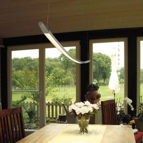 Oligo OLIGO Lisgo závesné LED svietidlo, chróm, Obývacia izba / jedáleň, kov, akryl, 32W, P: 140 cm, L: 3 cm