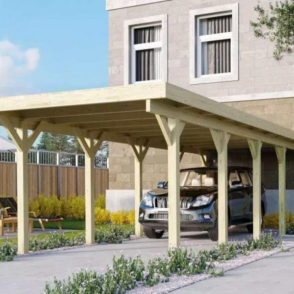 Drevený prístrešok / carport CLASSIC 3A s plechmi Lanitplast | Pohodo.sk