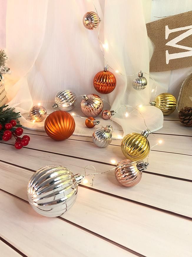 Reťaz MagicHome Vianoce Ball, 20x LED teplá biela, s guľami, 2xAA, jednoduché svietenie, osvetlenie, L-1,9 m