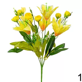 Kytica Ľalia + Ranunculus 35cm žltá 1001345ZL