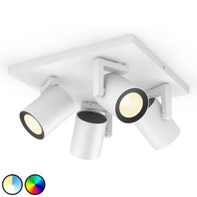 Philips Hue Argenta bodové LED 4-pl, biele, Obývacia izba / jedáleň, hliník, plast, GU10, 5.7W, P: 24 cm, L: 24 cm, K: 11cm