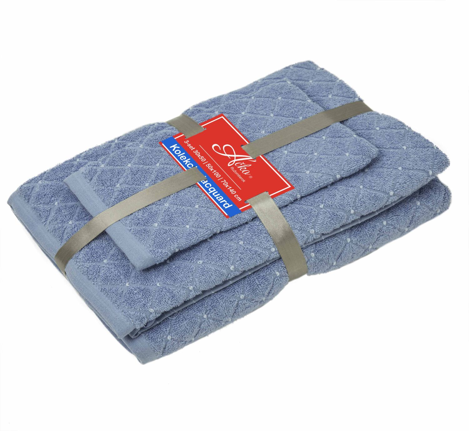 3 SET Diamond Soft Blue | Uteráčik 50x30, uterák 50x70, osuška 70x140