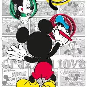 FCP L 6142 AG Design textilný foto záves detský obrazový Mickey Mouse Disney FCPL 6142 s úplným zatienením, veľkosť 140 x 245 cm